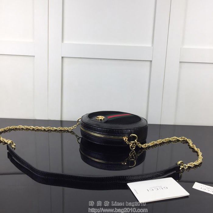 GUCCI古馳 新款 專櫃品質 原單 550618 磨砂配皮 克色 圓形 鏈條挎包HY1368